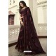 Deep Scarlet Designer Party Wear Silk Georgette Sari