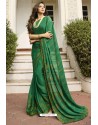 Forest Green Designer Party Wear Silk Georgette Sari