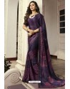 Purple Designer Party Wear Silk Georgette Sari