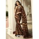 Coffee Designer Party Wear Silk Georgette Sari