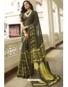 Mehendi Designer Party Wear Silk Georgette Sari