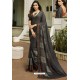 Grey Designer Party Wear Silk Georgette Sari