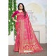 Fuchsia Designer Classic Wear Silk Blend Sari