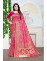 Fuchsia Designer Classic Wear Silk Blend Sari