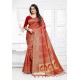 Red Designer Classic Wear Silk Blend Sari