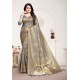 Grey Designer Classic Wear Silk Blend Sari