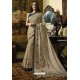 Taupe Embroidered Designer Casual Wear Sari