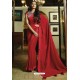 Maroon Embroidered Designer Casual Wear Sari