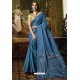 Blue Embroidered Designer Casual Wear Sari