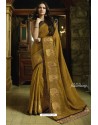 Marigold Embroidered Designer Casual Wear Sari