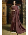 Old Rose Embroidered Designer Casual Wear Sari