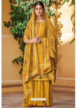 Mustard Heavy Festival Wear Ora Silk Palazzo Suit