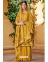 Mustard Heavy Festival Wear Ora Silk Palazzo Suit