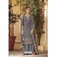 Grey Heavy Festival Wear Ora Silk Palazzo Suit