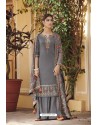 Grey Heavy Festival Wear Ora Silk Palazzo Suit