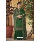 Dark Green Heavy Festival Wear Ora Silk Palazzo Suit