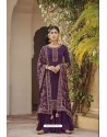 Purple Heavy Festival Wear Ora Silk Palazzo Suit