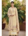 Cream Heavy Festival Wear Ora Silk Palazzo Suit