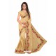 Cream Designer Heavy Embroidered Party Wear Georgette Sari