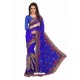 Royal Blue Designer Heavy Embroidered Party Wear Georgette Sari