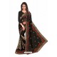 Black Designer Heavy Embroidered Party Wear Georgette Sari