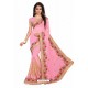 Pink Designer Heavy Embroidered Party Wear Georgette Sari