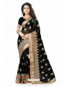 Black Designer Heavy Embroidered Party Wear Georgette Sari