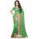 Green Designer Heavy Embroidered Party Wear Georgette Sari