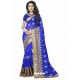 Royal Blue Designer Heavy Embroidered Party Wear Georgette Sari