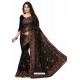 Black Designer Heavy Embroidered Party Wear Georgette Sari