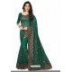 Dark Green Designer Heavy Embroidered Party Wear Georgette Sari