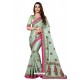 Grayish Green Designer Heavy Embroidered Party Wear Art Silk Sari