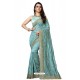 Blue Designer Heavy Embroidered Party Wear Art Silk Sari