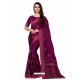 Deep Wine Designer Heavy Embroidered Party Wear Art Silk Sari