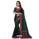 Dark Green Designer Heavy Embroidered Party Wear Art Silk Sari