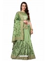 Green Designer Heavy Embroidered Party Wear Art Silk Sari