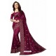 Rose Red Designer Heavy Embroidered Party Wear Art Silk Sari