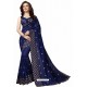 Navy Blue Designer Heavy Embroidered Party Wear Art Silk Sari