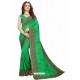 Forest Green Designer Heavy Embroidered Party Wear Georgette Sari