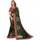 Mehendi Designer Heavy Embroidered Party Wear Satin Sari