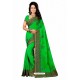 Parrot Green Designer Heavy Embroidered Party Wear Georgette Sari