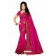 Rose Red Designer Heavy Embroidered Party Wear Georgette Sari