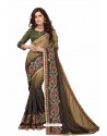 Mehendi Designer Heavy Embroidered Party Wear Art Silk Sari