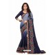 Navy Blue Designer Heavy Embroidered Party Wear Art Silk Sari