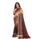 Brown Designer Heavy Embroidered Party Wear Art Silk Sari