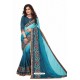 Blue Designer Heavy Embroidered Party Wear Art Silk Sari