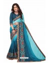 Blue Designer Heavy Embroidered Party Wear Art Silk Sari