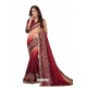 Maroon Designer Heavy Embroidered Party Wear Art Silk Sari