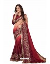 Maroon Designer Heavy Embroidered Party Wear Art Silk Sari