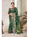 Dark Green Designer Party Wear Silk Sari